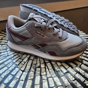 Brand NEW Reebok Kids Gray and Burgundy Sneakers